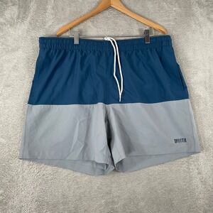 Duluth Trading Co Swim Trunks Mens 2XL Blue Gray Colorblock 7 Inch Inseam Lined